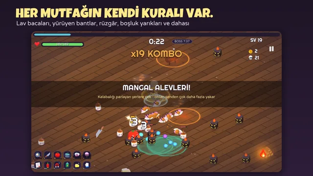 Chef Survivor'da bir mutfak tehlikesi: Mangal Çiftliği'nde iki parlayan bacanın üstünde “Mangal Alevleri! Kalabalığı parlayan yerlere çek” uyarısı